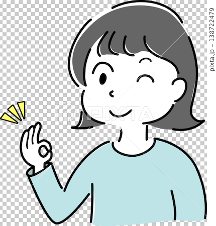 Illustration of a woman giving a "like" (OK/approval/character image) Illustration of a woman giving a "like" (OK/approval/character image) 138722479