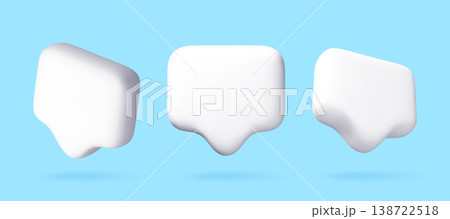 Three white 3D message bubbles Three white 3D message bubbles 138722518