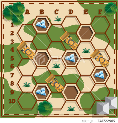 Diamond search map. Board game. Vector design for app game user interface. Diamond search map. Board game. Vector design for app game user interface. 138722965