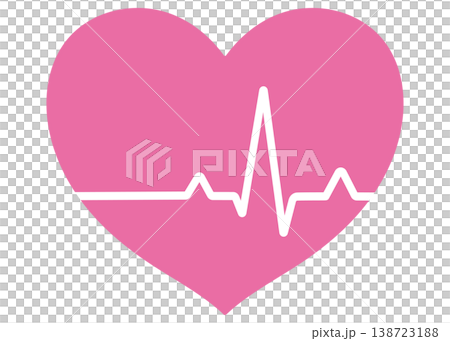 Pink electrocardiogram heart 138723188