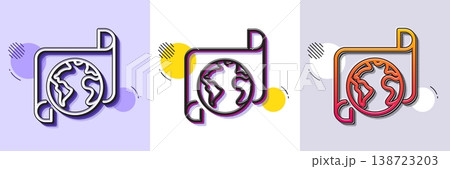 Global business documents line icon. Halftone dotted pattern. Gradient icon with grain shadow. Translation service sign. Internet marketing symbol. Line translation service icon. Vector Global business documents line icon. Halftone dotted pattern. Gradient icon with grain shadow. Translation service sign. Internet marketing symbol. Line translation service icon. Vector 138723203