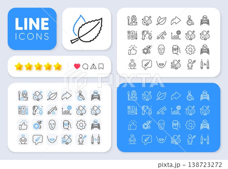 Overeating pills, Coronavirus statistics and Vaccine attention line icons for web app. Message, Share, Like social media icons. Vector Overeating pills, Coronavirus statistics and Vaccine attention line icons for web app. Message, Share, Like social media icons. Vector 138723272