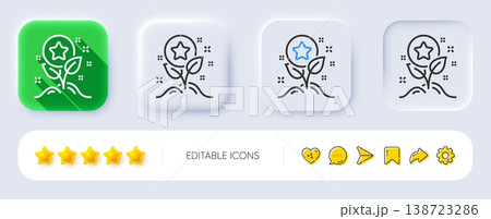 Loyalty points line icon. Neumorphic, Flat shadow, 3d buttons. Bonus grows. Discount program symbol. Line loyalty points icon. Social media icons. Vector Loyalty points line icon. Neumorphic, Flat shadow, 3d buttons. Bonus grows. Discount program symbol. Line loyalty points icon. Social media icons. Vector 138723286