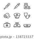ペット医療・健康管理のシンプルUIアイコンセット 138723337