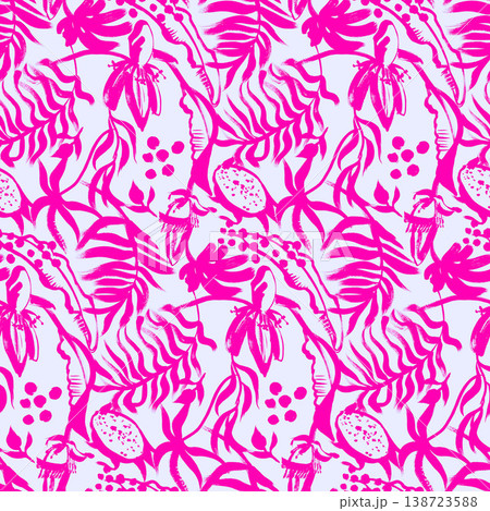 A tropical summer art pattern. A seamless print for unisex textiles and the design of yarn-based clothing and accessories 138723588