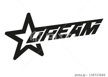Text with emblem, Y2K-style dream for modern teen design in vector format Text with emblem, Y2K-style dream for modern teen design in vector format 138723684