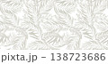 Seamless pattern with tropical leaves and branches in vector 138723686