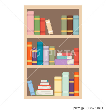 Books on shelves  for education and knowledge 138723811