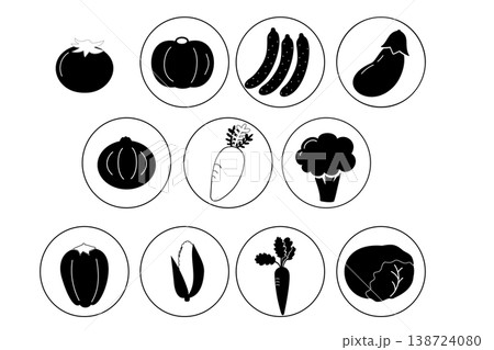 野菜のシルエットアイコンセット 野菜のシルエットアイコンセット 138724080