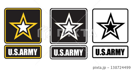 US Army Corps Engineers logo. US Army Logo. Army symbol. United States Army Star Emblem. flat style. 138724499