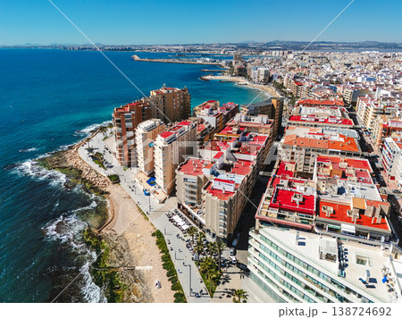 Aerial view Torrevieja beach. Costa Blanca 138724692