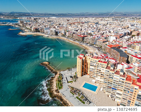Aerial view Torrevieja beach. Costa Blanca Aerial view Torrevieja beach. Costa Blanca 138724695