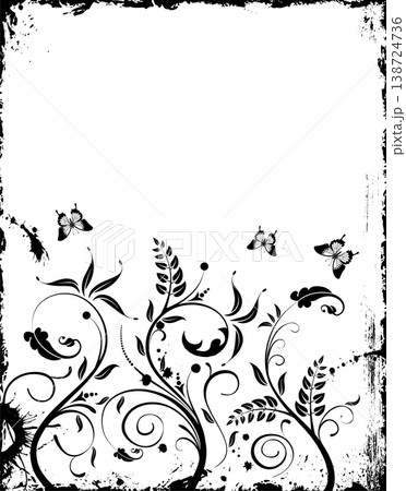 Grunge Floral Frame Grunge Floral Frame 138724736