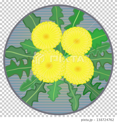 蒲公英插圖，圓形背景 138724762