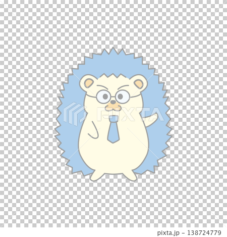 Business-style hedgehog guide pose illustration Business-style hedgehog guide pose illustration 138724779