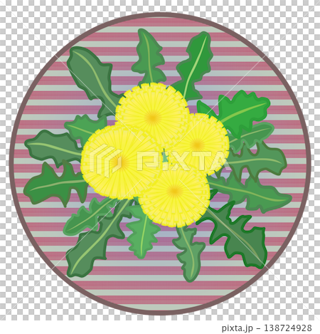 Dandelion illustration with a circular background Dandelion illustration with a circular background 138724928