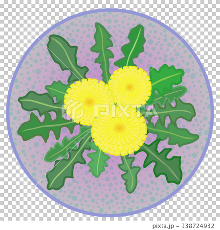 Dandelion illustration with a circular background Dandelion illustration with a circular background 138724932