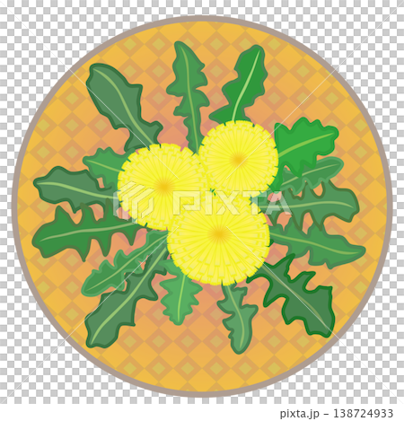Dandelion illustration with a circular background Dandelion illustration with a circular background 138724933