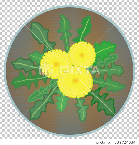Dandelion illustration with a circular background Dandelion illustration with a circular background 138724934