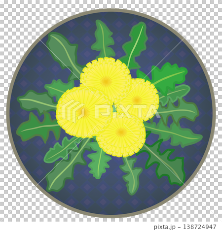 Dandelion illustration with a circular background Dandelion illustration with a circular background 138724947