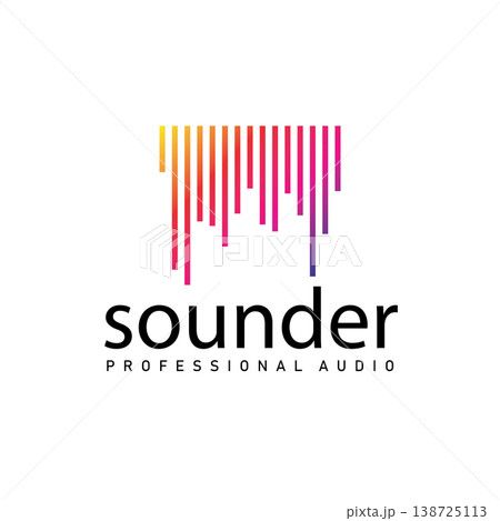 sound wave logo representing rhythm, music production, and audio technology sound wave logo representing rhythm, music production, and audio technology 138725113