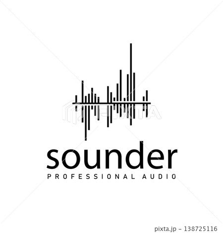 Professional music logo design with sound bars, perfect for studio Professional music logo design with sound bars, perfect for studio 138725116