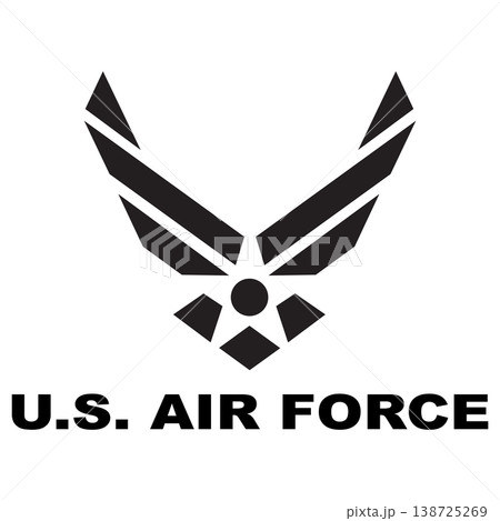 U.S. Air Force logo. Patriotic Clipart. United States of America Air Force sign. flat style. 138725269