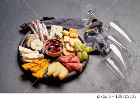 Cheese and meat assortment for wine 138725335
