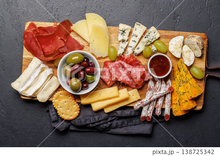 Cheese and meat assortment for wine 138725342