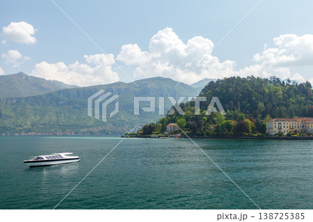 Lake Como panoramic view with mountains Italy Lake Como panoramic view with mountains Italy 138725385