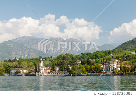 Varenna village with mountains on Lake Como Italy Varenna village with mountains on Lake Como Italy 138725393