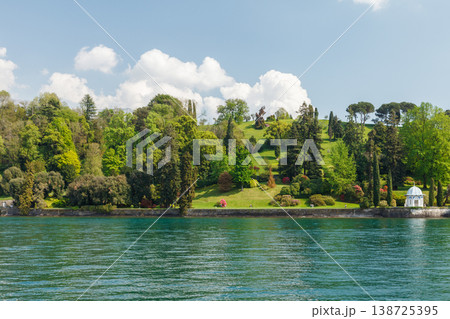 Varenna village with mountains on Lake Como Italy 138725395