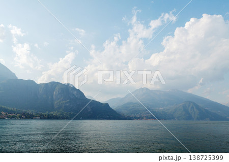 Lake Como panoramic view with mountains Italy Lake Como panoramic view with mountains Italy 138725399
