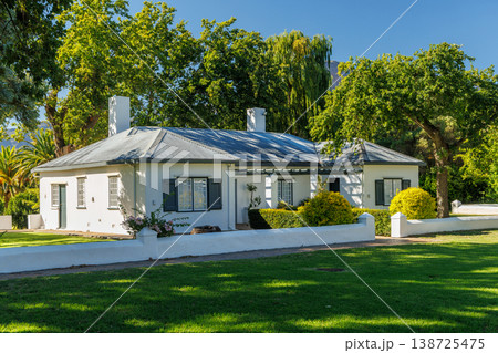 Winery mansion surrounded by greenery in South Africa Winery mansion surrounded by greenery in South Africa 138725475
