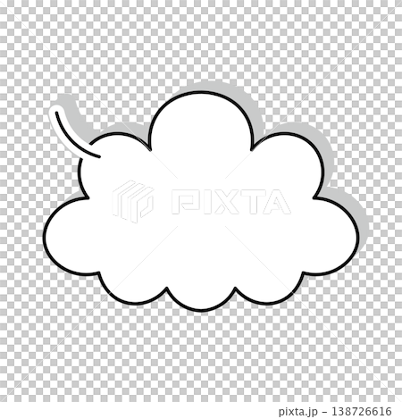 吹き出し 雲型のシンプルなイラスト 吹き出し 雲型のシンプルなイラスト 138726616