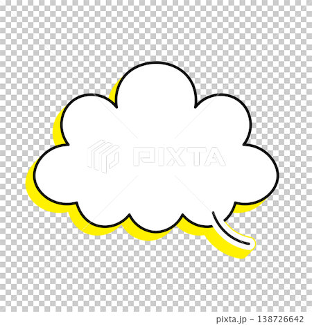 吹き出し 雲型のシンプルなイラスト 吹き出し 雲型のシンプルなイラスト 138726642