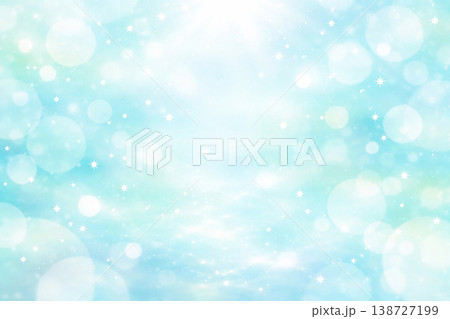 夏の広告やバナーに使える爽やかなブルーの抽象背景素材 138727199