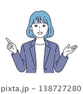 指を立てて説明する女性ビジネスパーソンのベクターイラスト 138727280