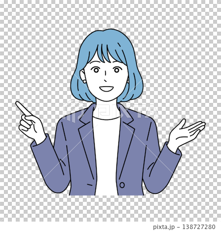 指を立てて説明する女性ビジネスパーソンのベクターイラスト 指を立てて説明する女性ビジネスパーソンのベクターイラスト 138727280