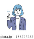 指を立てて説明する女性ビジネスパーソンのベクターイラスト 138727282