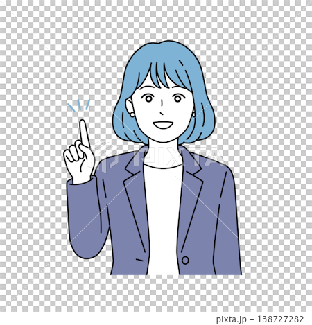 指を立てて説明する女性ビジネスパーソンのベクターイラスト 138727282