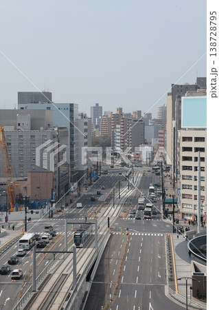広島駅ビルの屋上から望む広島駅前の街並み 広島駅ビルの屋上から望む広島駅前の街並み 138728795