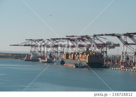 Container terminal in Port of Barcelona, Spain Container terminal in Port of Barcelona, Spain 138728812