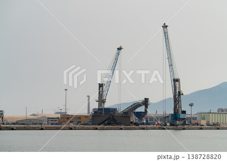Industrial cranes in Port of Malaga, Spain Industrial cranes in Port of Malaga, Spain 138728820