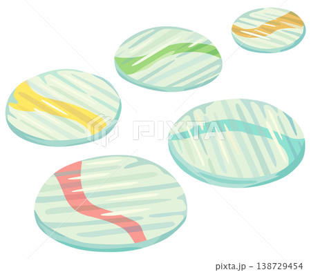 散らばったおはじきのイラスト ベクター素材 138729454