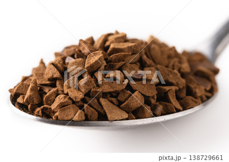 Instant coffee granules macro texture 138729661