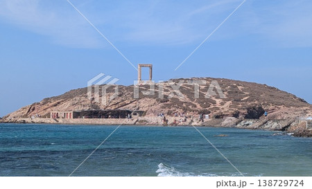 Greek ruins of the Temple of Apollo on a hill on a small island Greek ruins of the Temple of Apollo on a hill on a small island 138729724