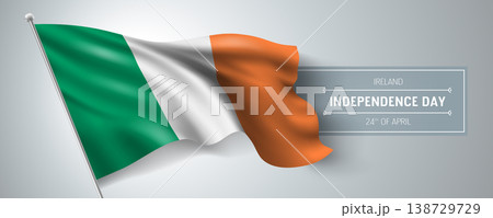 Ireland happy independence day greeting card, banner vector illustration 138729729