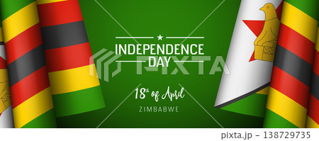Zimbabwe independence day vector banner, greeting card. 138729735
