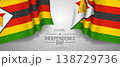 Zimbabwe happy independence day greeting card, banner with template text vector illustration 138729736